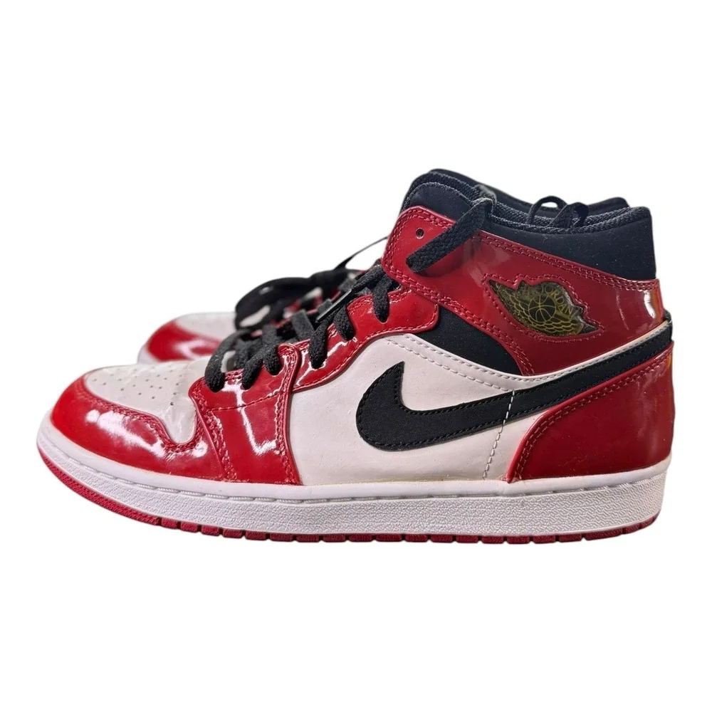 Air Jordan 1 Retro Mid Patent 2003 Chicago 136085-106 OG BOX Card Men's Size 8.5